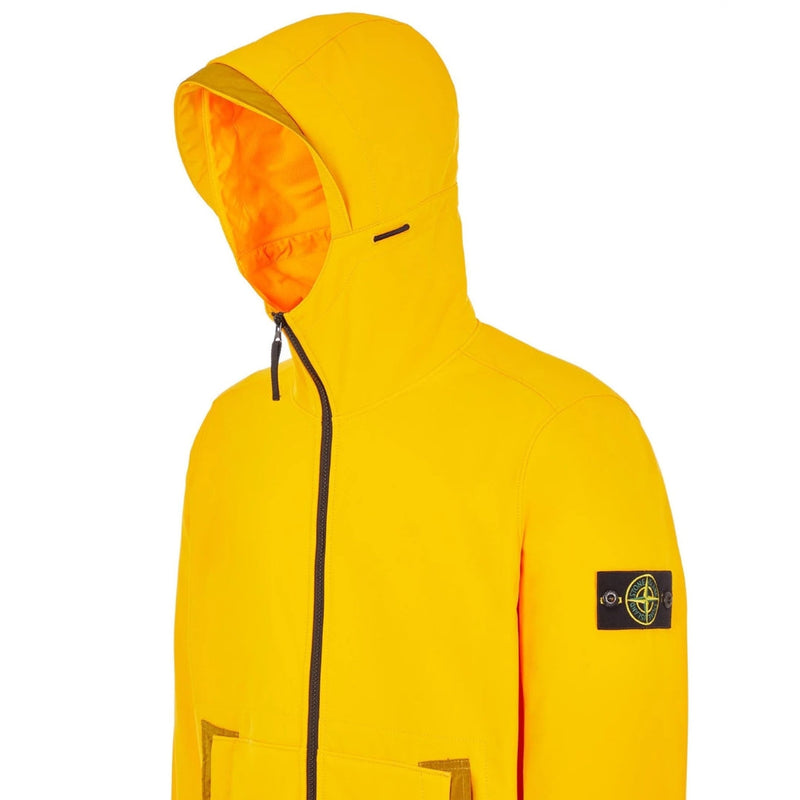 Stone Island Compass Patch Yellow Hooded Jacket