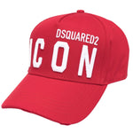 Dsquared2 ICON Worn Effect Red Snapback Cap