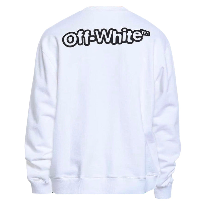 Off-White OMBA057S22FLE016 0110 Slim Fit White Sweatshirt