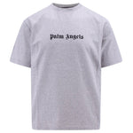 Palm Angels Plain Gothic Logo Slim Fit Grey T-Shirt