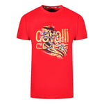 Cavalli Class QXT61P JD060 02000 Red T-Shirt