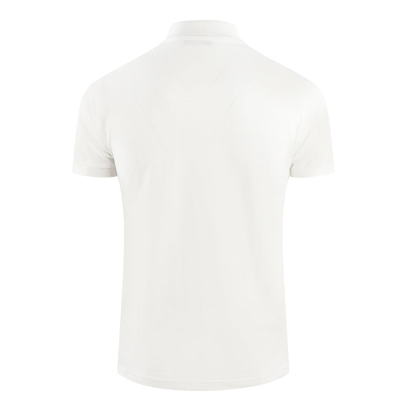Cavalli Class Bold Brand Logo White Polo Shirt