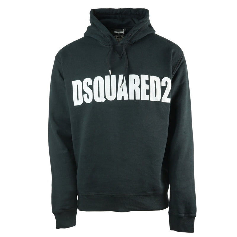 Dsquared2 New Dan Fit Large Logo Black Hoodie