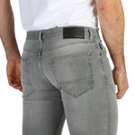 Gray Cotton Jeans with Front and Back Pockets