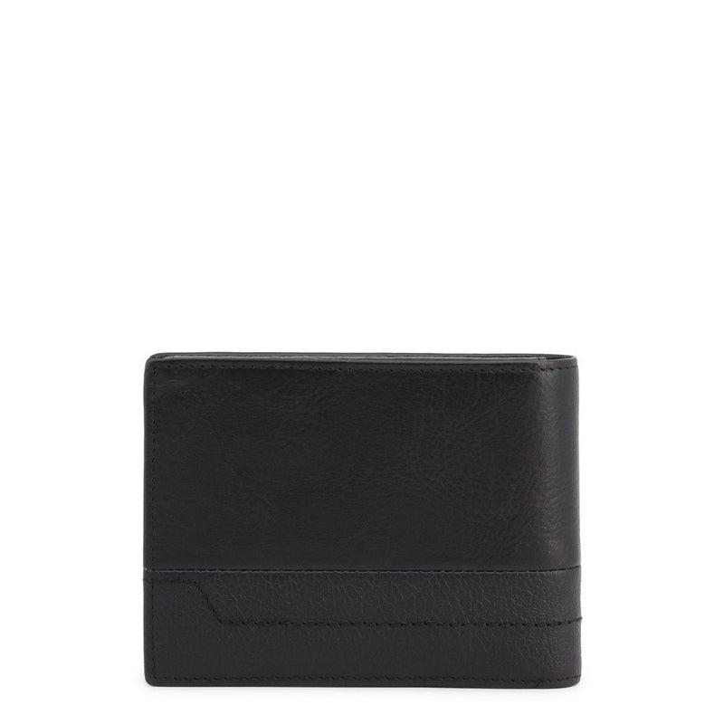 Black Leather Wallet with Visible Logo