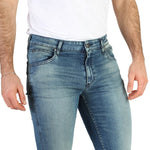 Blue Cotton Jeans with Front and Back Pockets