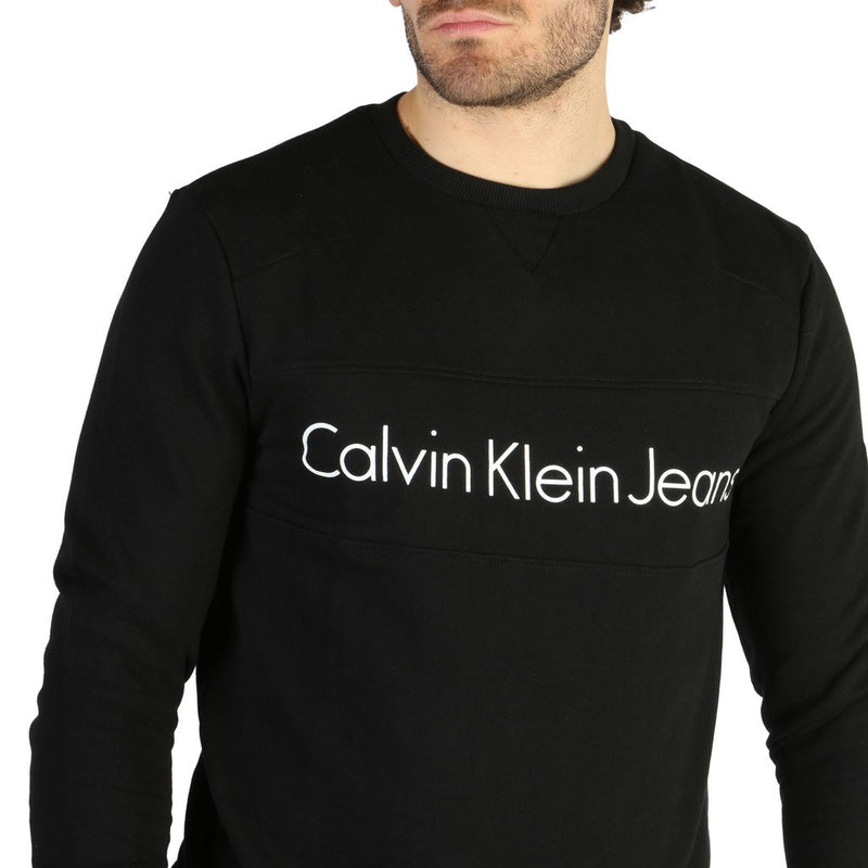 Black Cotton Sweatshirt with Print Pattern