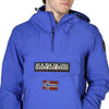 Blue Polyamide Jacket with Three External Pockets