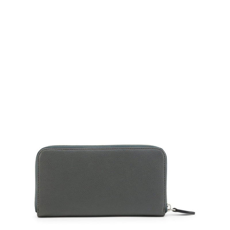 Gray Leather Wallet with Credit Card Holder and Coin Purse
