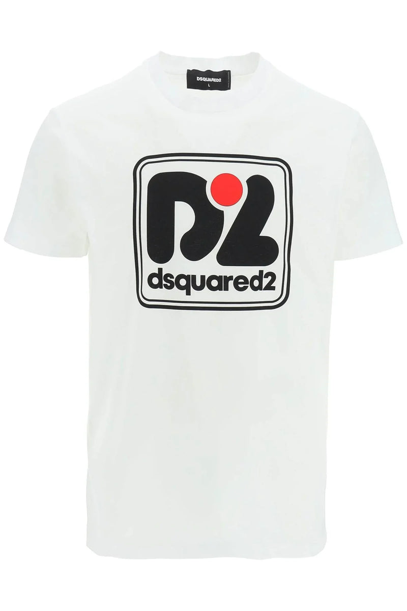 DSQUARED2 D2 PATCH LOGO T-SHIRT IN WHITE