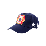 DSQUARED2 DISTRESSED BROTHERS LOGO CAP IN NAVY BLUE