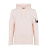 CP COMPANY COTON FLEECE RESIST DYED HOODIE IN BLEECEHED APRICOT