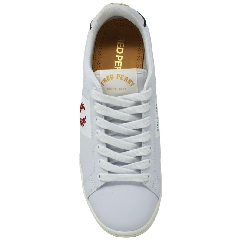Fred Perry Bonded Leather White Trainers