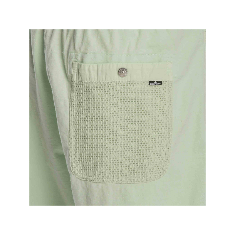 STONE ISLAND SHADOW PROJECT HEAVY SPECKLED SHORT IN LIGHT GREEN