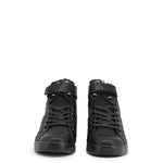 Black Leather High Top Sneakers