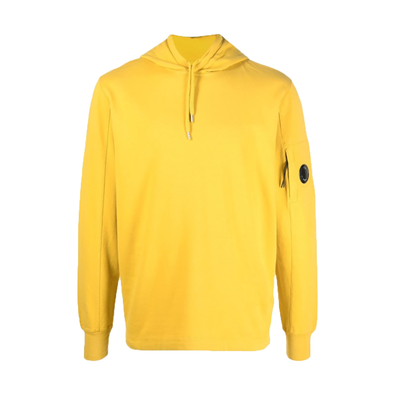 CP COMPANY LIGHTFLEECE PULLOVER HOODIE IN YELLOW