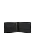 Black Leather Wallet with Visible Logo