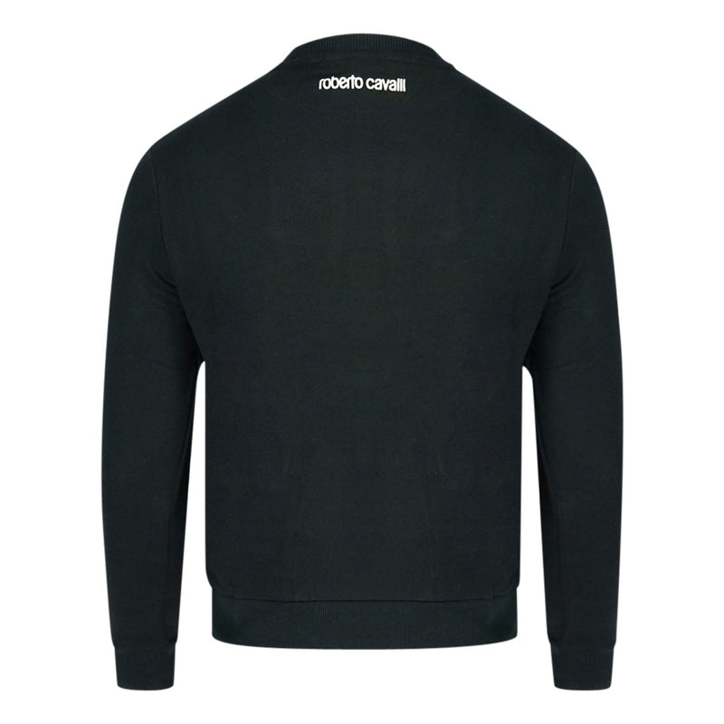 Roberto Cavalli Lynx Mogogram Print Logo Black Sweatshirt