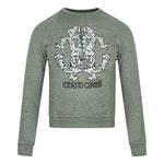 Roberto Cavalli Lynx Mogogram Print Logo Grey Sweatshirt
