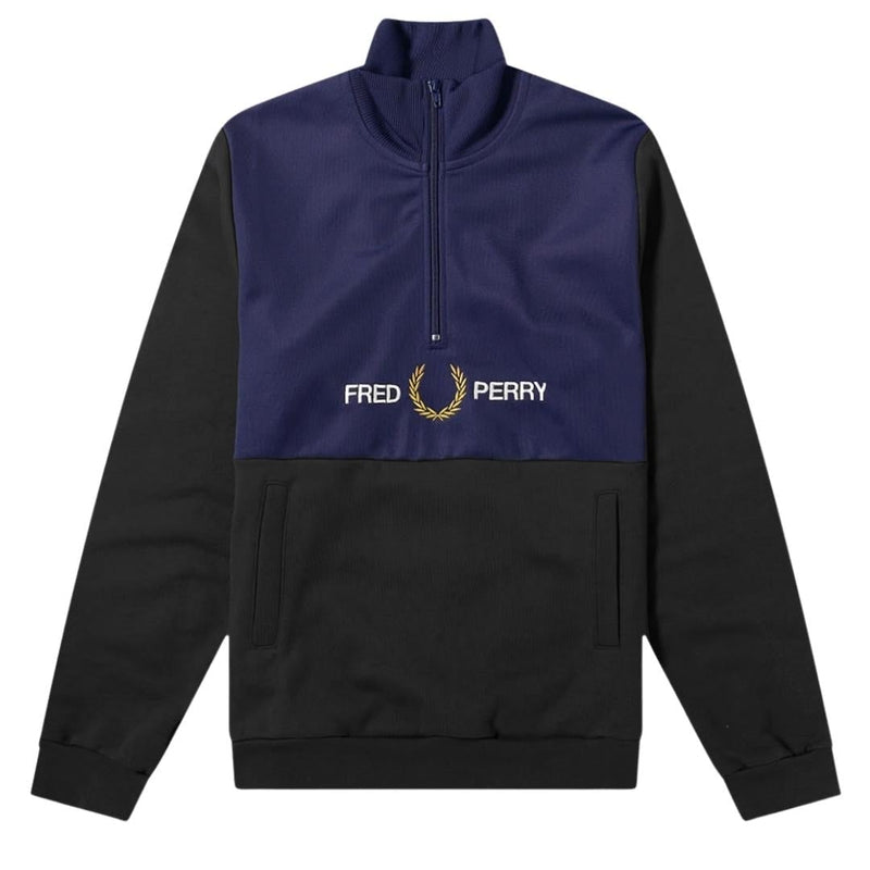 Fred Perry Half Zip Pull-Over Black Jumper