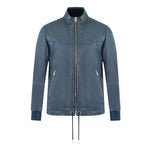 Diesel L-Pone Blue Leather Jacket