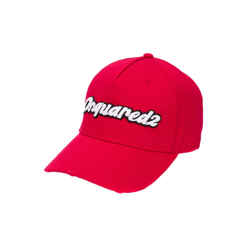 DSQUARED2 LOGO EMBROIDERED HAT IN RED
