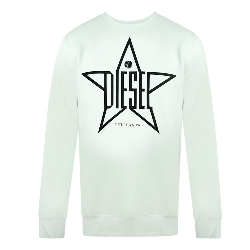 Diesel S-GIR-YA Star Logo White Sweatshirt