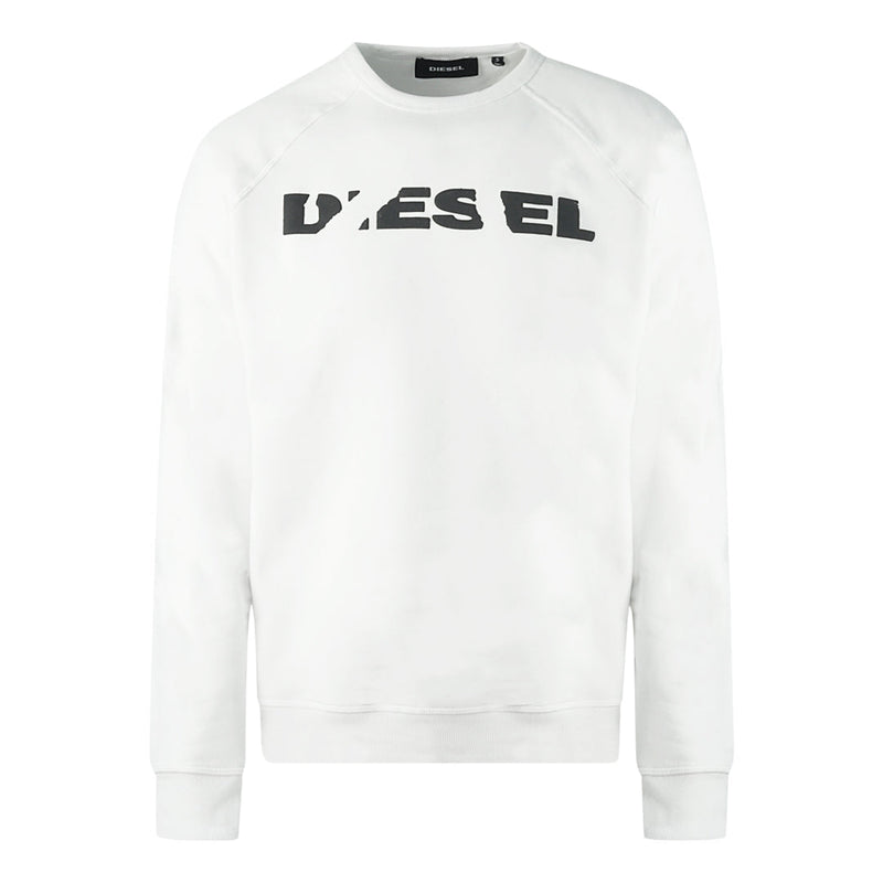Diesel Broken Brand Logo White Sweater