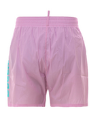DSQUARED2 OMBRE LOGO SWIM SHORTS IN PALE PINK
