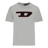 Diesel Large Embroidered D Logo Grey T-Shirt